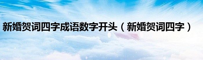 新婚贺词四字成语数字开头（新婚贺词四字）