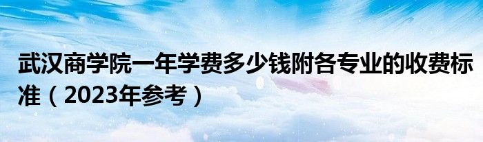 武汉商学院一年学费多少钱附各专业的收费标准（2023年参考）