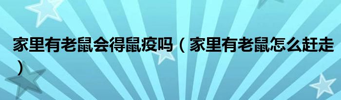 家里有老鼠会得鼠疫吗（家里有老鼠怎么赶走）