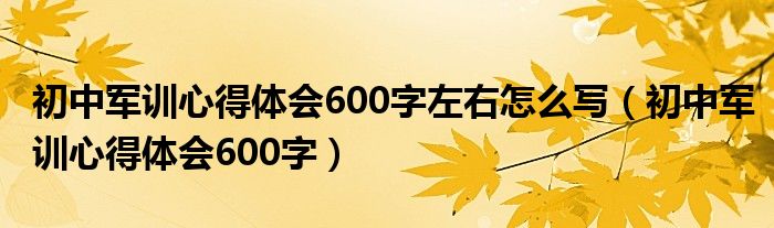 初中军训心得体会600字左右怎么写（初中军训心得体会600字）