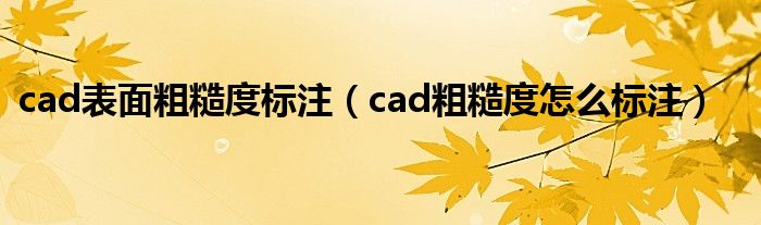 cad表面粗糙度标注（cad粗糙度怎么标注）