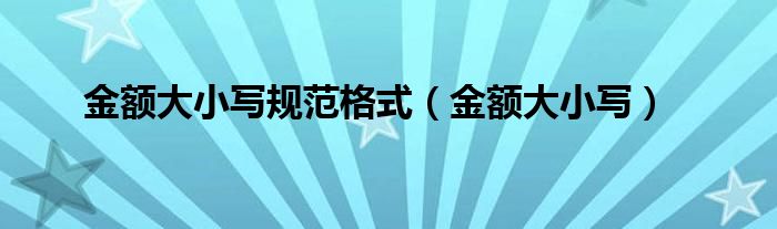 金额大小写规范格式（金额大小写）