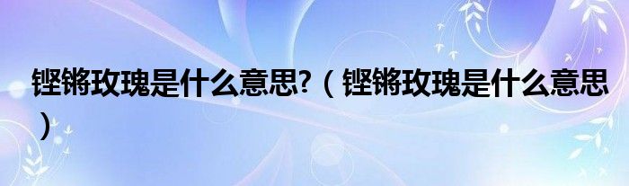 铿锵玫瑰是什么意思?（铿锵玫瑰是什么意思）