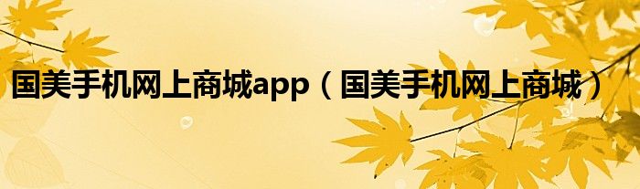 国美手机网上商城app（国美手机网上商城）