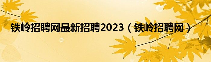 铁岭招聘网最新招聘2023（铁岭招聘网）