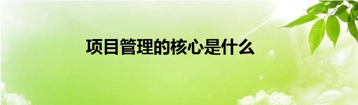 项目管理的核心是什么