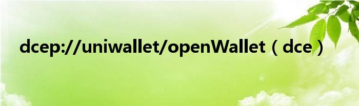 dcep://uniwallet/openWallet（dce）