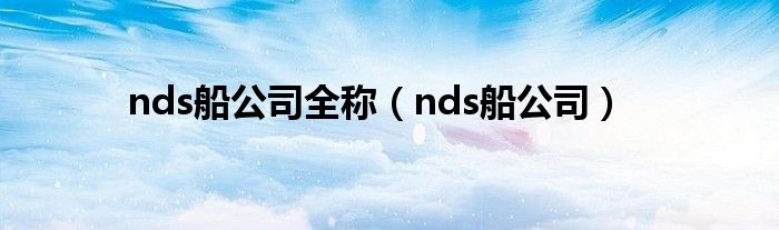 nds船公司全称（nds船公司）