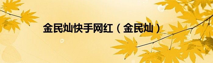 金民灿快手网红（金民灿）