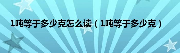 1吨等于多少克怎么读（1吨等于多少克）