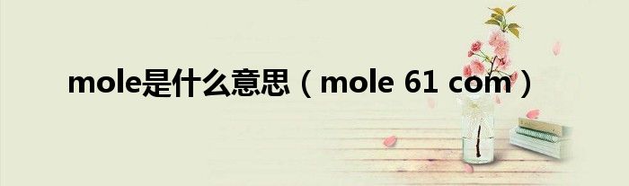 mole是什么意思（mole 61 com）