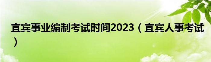 宜宾事业编制考试时间2023（宜宾人事考试）