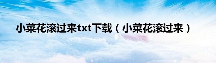 小菜花滚过来txt下载（小菜花滚过来）