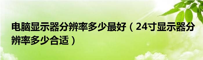 电脑显示器分辨率多少最好（24寸显示器分辨率多少合适）