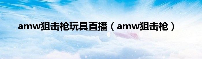 amw狙击枪玩具直播（amw狙击枪）