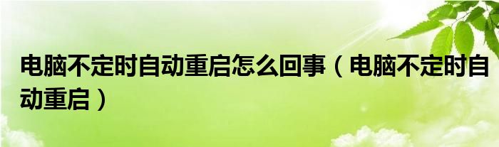 电脑不定时自动重启怎么回事（电脑不定时自动重启）