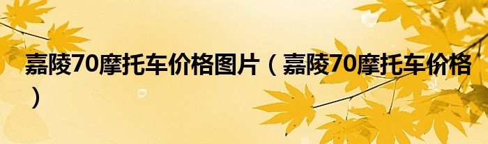 嘉陵70摩托车价格图片（嘉陵70摩托车价格）