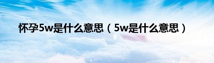 怀孕5w是什么意思（5w是什么意思）