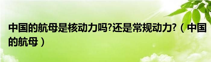 中国的航母是核动力吗?还是常规动力?（中国的航母）