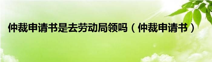 仲裁申请书是去劳动局领吗（仲裁申请书）