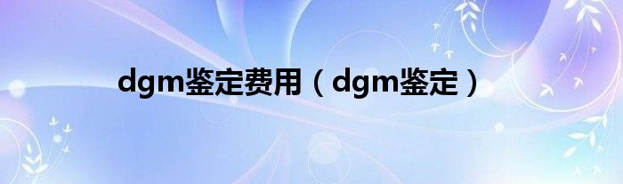 dgm鉴定费用（dgm鉴定）