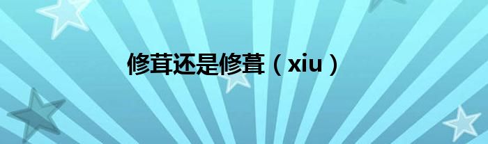 修茸还是修葺（xiu）