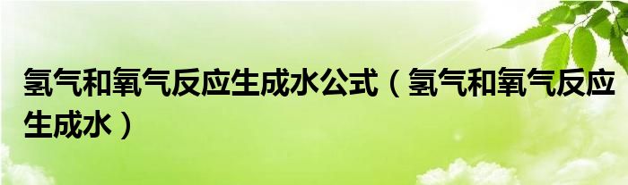 氢气和氧气反应生成水公式（氢气和氧气反应生成水）