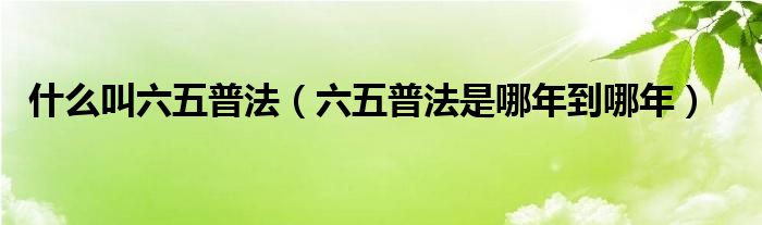 什么叫六五普法（六五普法是哪年到哪年）