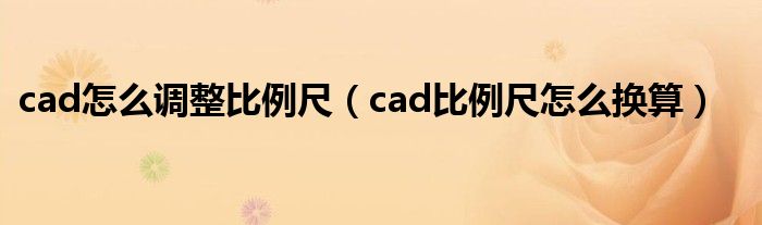 cad怎么调整比例尺（cad比例尺怎么换算）