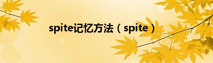 spite记忆方法（spite）