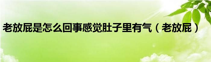 老放屁是怎么回事感觉肚子里有气（老放屁）