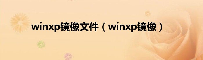 winxp镜像文件（winxp镜像）