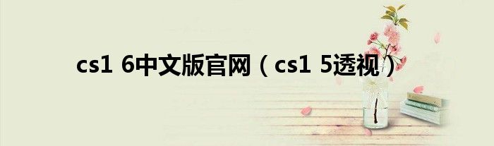 cs1 6中文版官网（cs1 5透视）