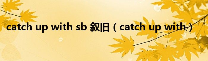 catch up with sb 叙旧（catch up with）