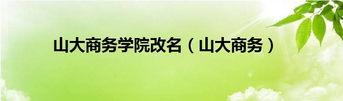 山大商务学院改名（山大商务）