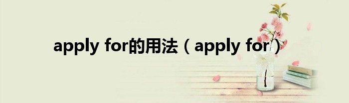 apply for的用法（apply for）