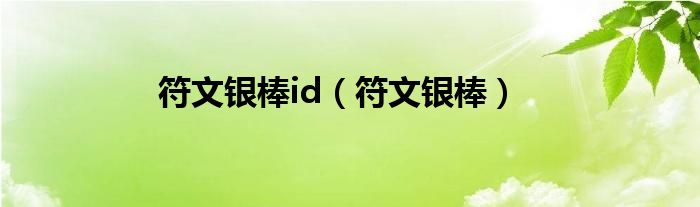 符文银棒id（符文银棒）