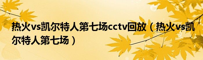 热火vs凯尔特人第七场cctv回放（热火vs凯尔特人第七场）