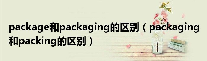 package和packaging的区别（packaging 和packing的区别）