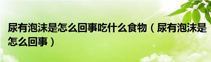 尿有泡沫是怎么回事吃什么食物（尿有泡沫是怎么回事）