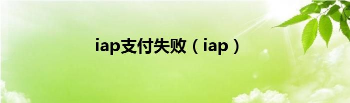 iap支付失败（iap）