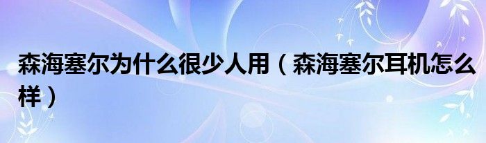 森海塞尔为什么很少人用（森海塞尔耳机怎么样）