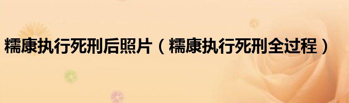 糯康执行死刑后照片（糯康执行死刑全过程）