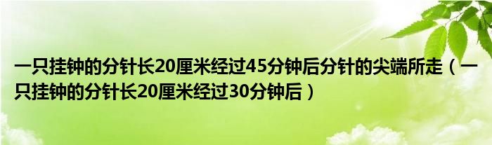 一只挂钟的分针长20厘米经过45分钟后分针的尖端所走（一只挂钟的分针长20厘米经过30分钟后）