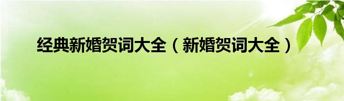 经典新婚贺词大全（新婚贺词大全）