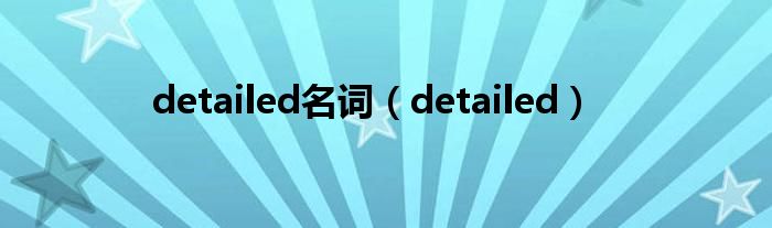 detailed名词（detailed）