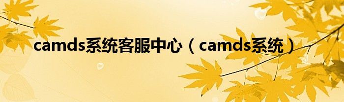 camds系统客服中心（camds系统）