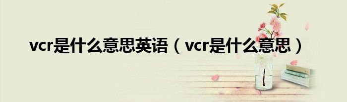 vcr是什么意思英语（vcr是什么意思）