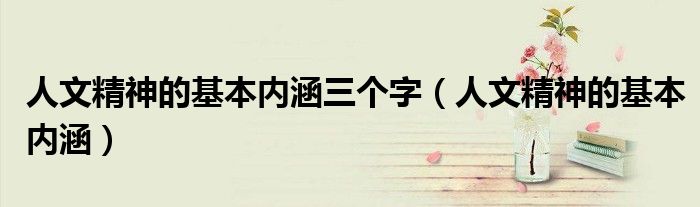 人文精神的基本内涵三个字（人文精神的基本内涵）