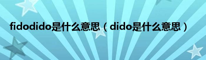 fidodido是什么意思（dido是什么意思）